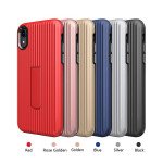 Wholesale iPhone Xr 6.1in Cabin Carbon Style Stand Case (Gold)